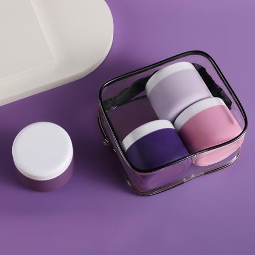 Kuangre Travel Containers for Toiletries, Silicone Cream Jars BPA-Free, Leak-proof 3oz Travel Size Containers, Portable Size Silicone Jars with Lid for Cosmetic Face Hand Body Cream (4 Pack) - Image 6