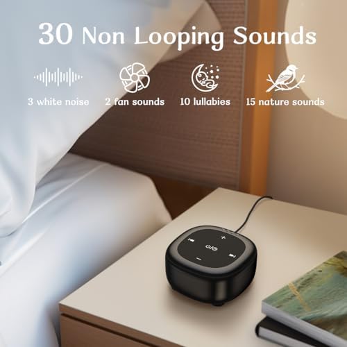 White Noise Sound Machine with 30 Soothing Sounds 36 Adjustable Volume Brown Noise Sound Machines for Sleep Office Privacy Bedroom 4 Timers Memory Function Sleep Sound Machine Baby Adult Elderly Care - Image 2