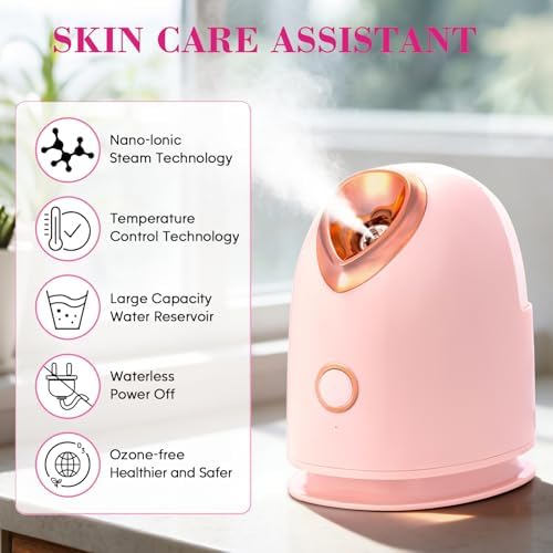 Pjordo Facial Steamer Spa Kit with 17 Skin Care Tools, Nano Ionic Face Steamer for Deep Cleaning Unclogs Pores, Warm Mist Humidifier Steamer for Face Home Sauna SPA, Self Care Gifts for Women - Image 5