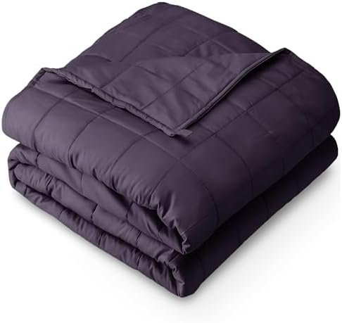Bare Home Cotton Weighted Blanket (Eggplant, 80"x87" 30lbs) by BareHome