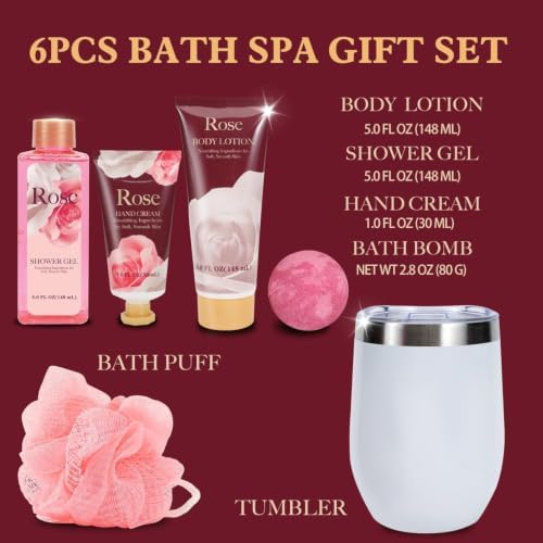 Gifts for Women, 6pcs Rose Spa Womens Gifts Set, Self Care Gift for Women - Image 2