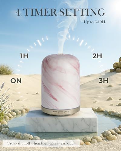 Essential Oil Diffuser - 2.4 MHz Ultrasonic Ceramic Diffuser with Pulse/Continuous Mist & 3 Night Light Modes, Waterless Auto-Off, Silent Aromatherapy Diffuser for Home, Office, Gifting & Home Decor - Image 5