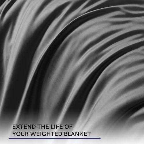 YnM Exclusive Cooling Duvet Cover for Weighted Blankets with 16 Strings (Dark Grey, 48"x72") - Image 4