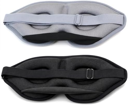 2 Pack Sleep Masks 3D Contoured Eye Mask for Sleeping by ToRhine