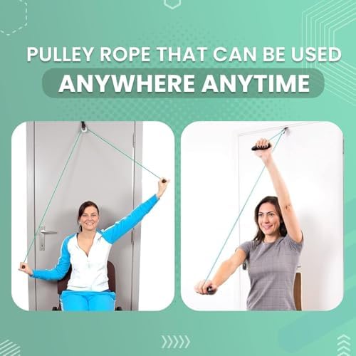 AARAM Pulley with Rope and Door Strap, Easy to Use Exercise Equipment for Frozen Shoulder and Hand/Arm Exercise Material Nylon Plastic, Smooth Action Pulley - Image 5