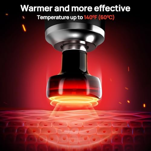 HEYCHY Massage Gun Deep Tissue, 6 Heads Muscle Massager Heat Therapy - Image 2