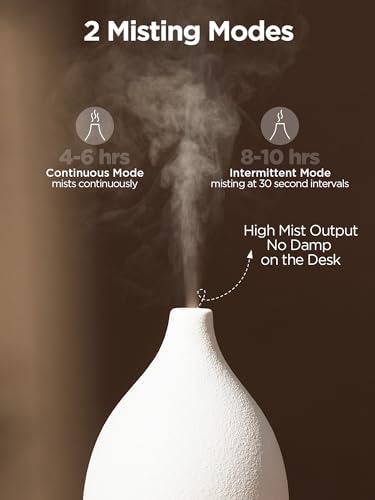InnoGear 150ml Ceramic Essential Oil Diffuser, Diffusers for Home, White - Image 5