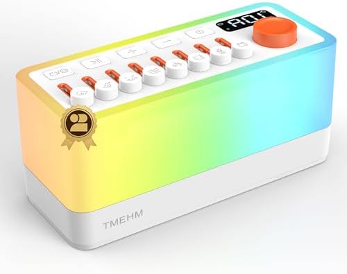 TMEHM 3-in-1 White Noise Machine for Sleep, Bluetooth Speaker, Night Light by TMEHM
