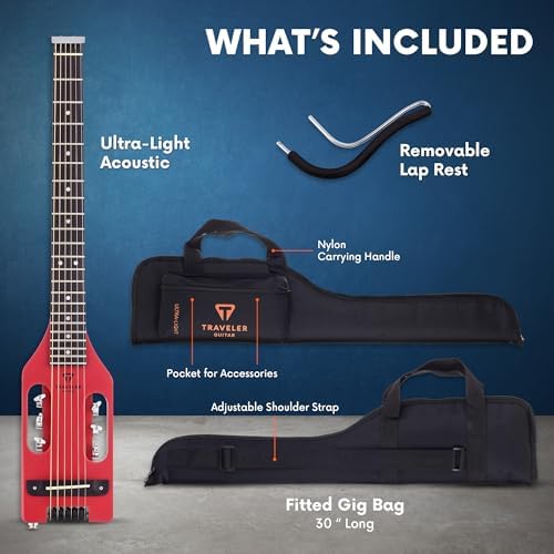 Traveler Guitar Ultra-Light Acoustic Acoustic-Electric Guitar, Vintage Red - Image 5