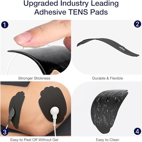 Upgraded 10-Pack TENS Unit Replacement Pads - VOVOU Large Size (2"x5") Stronger Self-Adhesive Snap TENS Electrode Pads Reuse More Than 50 Times- Compatible with Belifu, AVCOO, MEDVICE, TENS Machine - Image 6