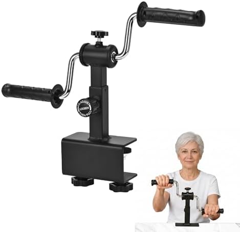 Arm Bike for Physical Therapy, Hand Bike Pedal Exerciser, Portable Arm Exercise Equipment for Arm and Shoulder Workout, Desktop Clamp Design, Suitable for Tabletops 0.4-1.95 in Thick by Unknown