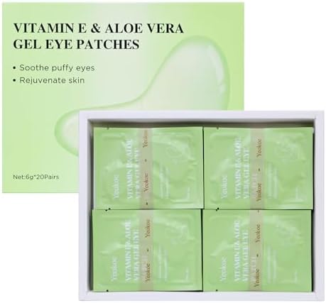 Yeokoe Under Eye Patches for Dark Circles,Puffy Eyes,20 Pairs Face Masks SkinCare With Vitamin E and Aloe Vera Gel for Rejuvenate - Image 6