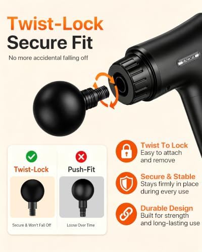 Massage Gun, 30 Speeds, 6 Heads, Quiet Deep Tissue Muscle Massager - Image 5