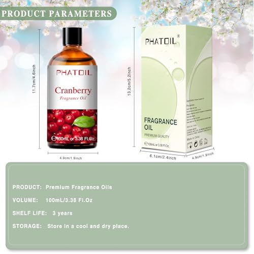 PHATOIL Cranberry Fragrance Oil for Diffuser Aromatherapy 3.38FL.OZ - Image 6