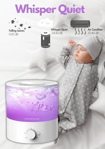MEGAWISE 2L Ultrasonic Humidifier with 7 Color Lights & Auto Shut Off - Image 5