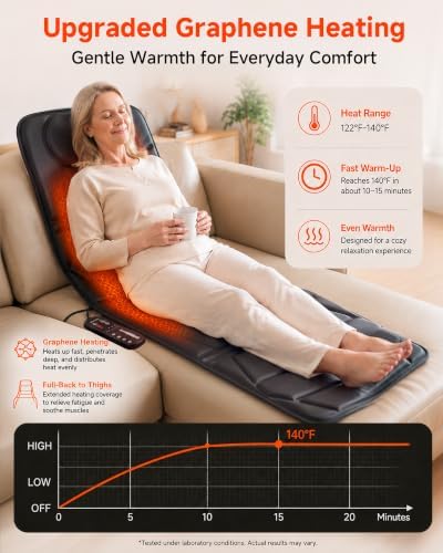 Snailax Full Body Massage Mat with Heat, Mattress Pad, Gift for Women Men - Image 5