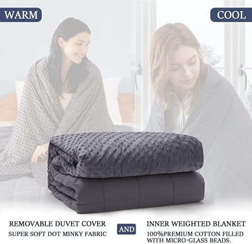 yescool Weighted Blanket with Cover (7 lbs, 41" x 60", Charcoal Gray) Heavy Blanket for Sleeping Perfect for 60-90 lbs, Breathable Blanket with Premium Glass Bead, Machine Washable - Image 2