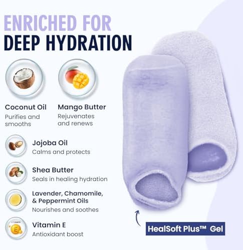 Dr. Frederick's Original Moisturizing Gel Socks, Lilac Leisure, 1 Pair - Image 3