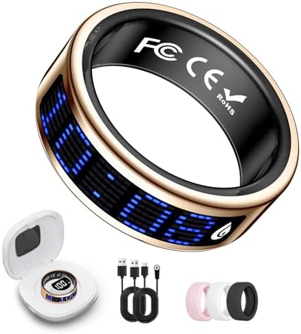 Smart Ring Fitness & Health Tracker with Display Screen for Men Women by Unknown