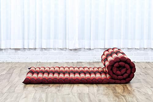 Leewadee - Foldable Floor Mattress - Japanese Roll Up Futon -Trifold Tatami Mat- Guest Floor Bed - Camping Mattress - Thai Massage Mat, Kapok Filled, 75 x 28 inches, Red - Image 6