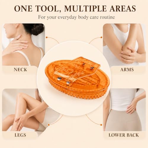 2 Pcs Meridian Massage Brush, Gua Sha Body Brush for Belly, Back & Legs - Image 5