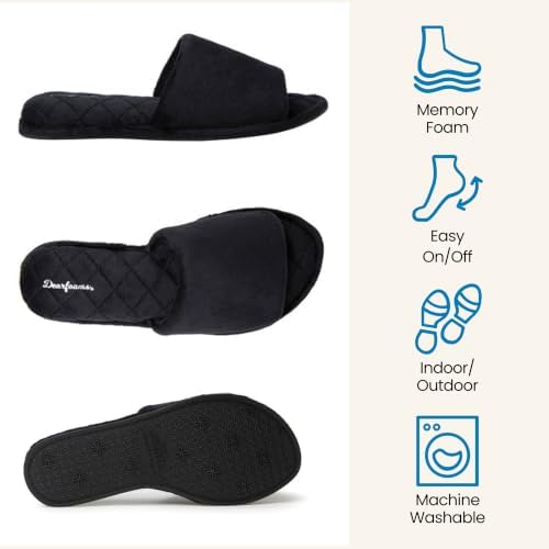 Dearfoams womens Slipper Memory Foam Summer House Shoe Beatrice Terry Slide - Image 3