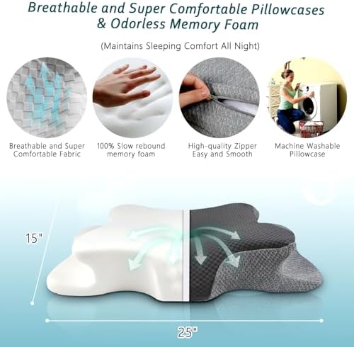 CHxxy Cervical Neck Pillow for Pain Relief Sleeping, Memory Foam Pillows - Image 6
