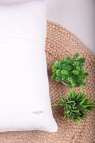 Trade Star Authentic Body Pillowcase Pure Cotton Case 100% Cotton Throw Decorative Cushion Covers Handloomed Oblong Pillow Cover Indian Decorations for Sofa Couch (Ivory NOVA 12X18 INCHES) - Image 5