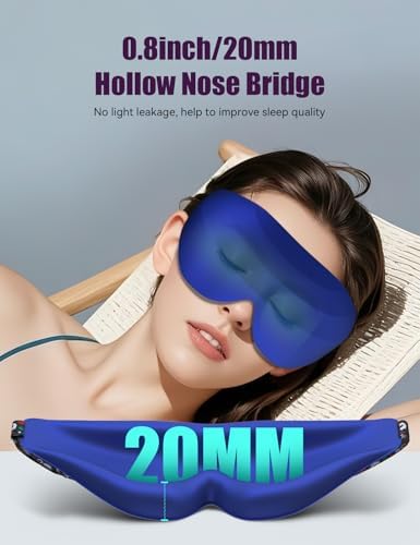 Sleep Mask for Side Sleeper Women Men, EVA BELLE Eye Mask for Sleeping Light Blocking, 3D Sleeping Mask Blackout, Soft Breathable Eye Shade Cover with Adjustable Elastic Strap for Travel Home Nap Rest - Image 4