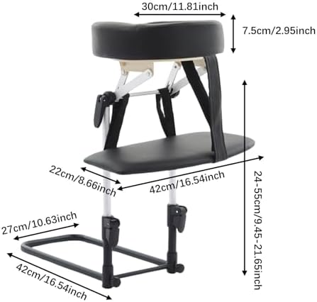Mattress Top Massage Kit Adjustable Headrest Massage SPA Portable Sturdy Face Down Pillow with Armrest, Black - Image 5