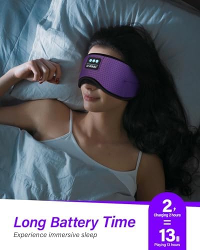 LC-dolida Sleep Headphones, White Noise Bluetooth Sleep Mask 3D Breathable Wireless Eye Mask for Timing, Sleep Mask with Bluetooth Headphones for Side Sleepers Travel Yoga, Cool Gadgets for Women Men - Image 6