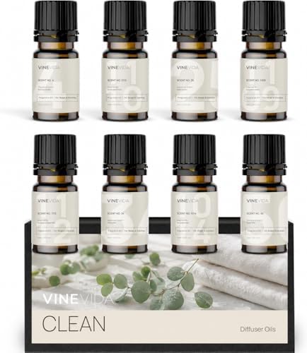VINEVIDA Clean Diffuser Oil Collection [Set of 8] - Scented Oil | Aromatherapy Diffuser Oils | Made in USA by VINEVIDA