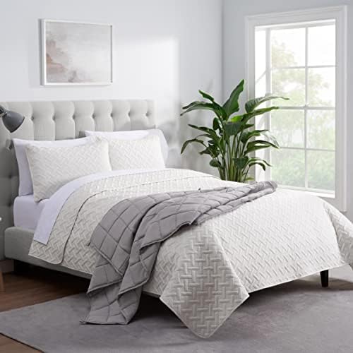 SERTA Zen Rest Wrinkle Resistant Adult Heavy Weighted Throw Blanket Filled with Glass Beads, 15 lbs (60 in x 80 in), Grey - Image 3