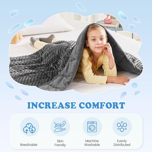 Weighted Blanket - 7 lbs Grey Minky Heavy Blanket - Small Size Breathable Lap Blanket(41"x60", 7 lbs) - Image 3