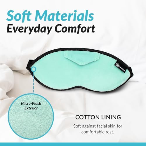 Dream Essentials Opulence Micro Plush Sleep Mask, Calm Sea Green Eye Mask for Sleeping with Earplugs, Front Pocket, Adjustable Strap, Cotton Lining, Light Blocking Travel Accessory for Night Rest - Image 5