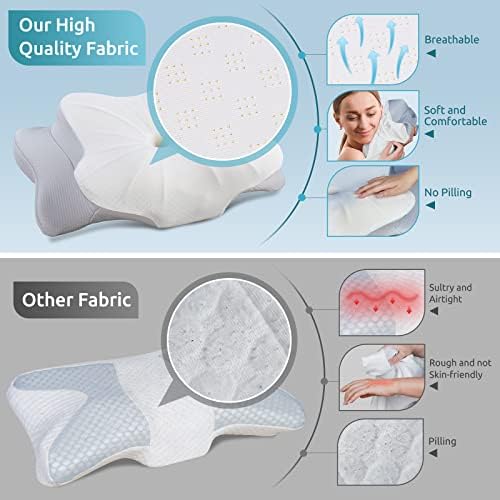 DONAMA Cervical Pillow for Neck and Shoulder Pain Relief, Cooling Contour Memory Foam Pillow, Dual-Height Ergonomic Neck Support Pillow for Side Back Stomach Sleepers with Removable Pillowcase - Image 3