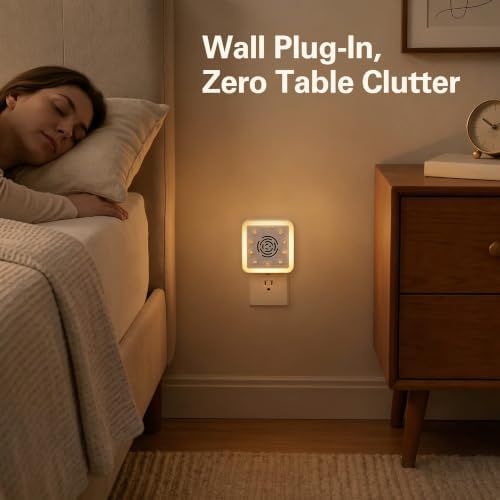 Zarler Wall Plug in White Noise Machine - Always On, No Batteries to Recharge, Noise Masking Sound Machine for Sleep, Office Privacy & Travel, 32 Volume Controls, 30 Soothing Sounds, Night Light - Image 3