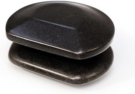 Master Massage 2-Piece Large Three Quarter Round Circle Circular Contour Hot Stones Set - Trigger Point and Acupressure Tools-Black Basalt Lava Rock Massage Tool Stones for Stone Massage - Large Size - Image 2