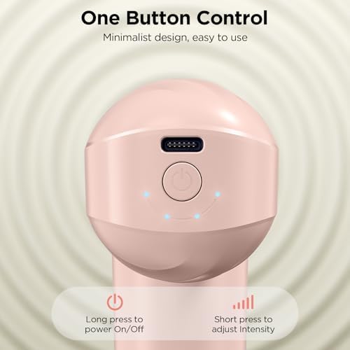 Mini Massage Gun, Powerful Handheld Muscle Massager for Muscle Relaxation, Deep Tissue Percussion Small Massage Gun Travel Massager with 4 Massage Heads Silent Brushless Motor, Pink - Image 4