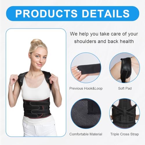 Posture Corrector for Men and Women,Back Brace and Neck Stretcher for Scoliosis and Poor Posture in Teens,Breathable Mesh Back Support Belt,Back Straightener(Medium) - Image 3