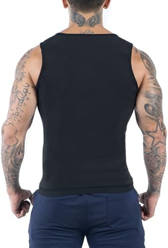 Kewlioo Men's Heat Trapping Zipper Sweat Enhancing Vest - Sauna Suit Shirt Compression Vest Shapewear Top for Gym Exercise - Image 4