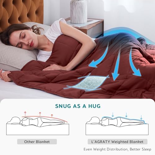 L'AGRATY Weighted Blanket - 48"x72" 15lbs Cooling Breathable Heavy Blanket Microfiber Material with Glass Beads for Adult All-Season Summer Fall Winter Soft Thick Comfort - Image 3