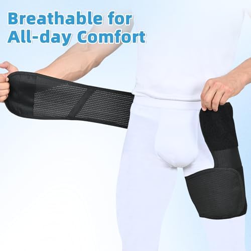 Tenbon Hip Brace for Sciatica Pain Relief Compression Wrap for Sciatic Nerve, Hamstring Pull, Hip Flexor Strain, Groin Injury, Pulled Thigh SI Belt Sacroiliac Joint Support Stabilizer for Men, Women (XL/Left) - Image 2