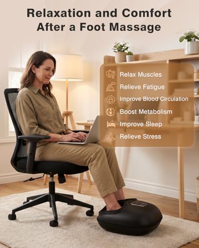 cotsoco Foot Massager Machine with Heat Shiatsu Foot Massager for Plantar Fasciitis Birthday Gifts for Women Men Mom Dad Deep Kneading Electric Massager Improve Blood Circulation Relax Size up to 13" - Image 5