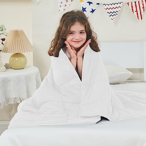 yescool Weighted Throw Blanket 7lbs, 41" x 60", White - Image 7