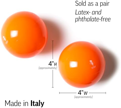 OPTP Franklin Method Smooth Ball Set – Adjustable Firmness, Orange, 4" Pair - Image 3