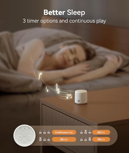 Dreamegg White Noise Sound Machine - Portable Sound Machine for Sleep, Travel Sound Machine for Baby Adults, 16 Nature Sound, Timer, White Noise Machine for Sleeping Office Privacy Home Gift, 2 Pack - Image 3