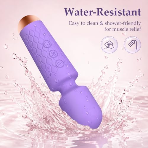 Handheld Massager Premium Silicone 20 Mode Rose Purple Tool to Relax Muscle - Image 4