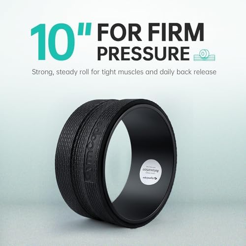 GymCope Back Roller Wheel 10 Inch Spine-Safe Groove, for Deep Back Stretch - Image 2