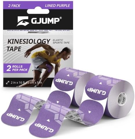 Kinesiology Tape, 40 Count Precut Strips 2 Rolls Original Cotton Tape by GJUMP
